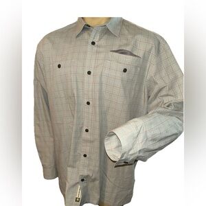 Howler Bros  Shirt Size XL  Plaid Long Sleeve Button Blue Green Gray Pocket